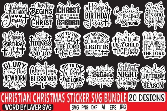 Christian Christmas Sticker SVG Bundle – Perfect for Faith-Filled Holiday Crafts