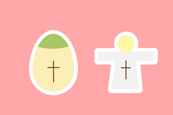 Easter Christian Cross Icon Stickers for Crafts & Graphics