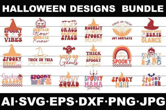 Halloween Groovy SVG PNG Graphics for Crafts & Cricut