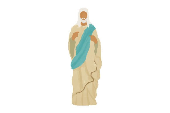 Jesus Christ Full Body Watercolor Design for Religious Crafts & Branding