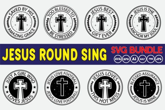 Jesus Round Signs SVG Bundle Vol.1 for Crafting & Handmade Business Use