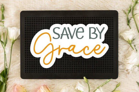 Saved by Grace Sticker SVG: A Christian Graphic for Crafts & Cricut Projects